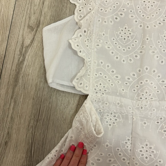 New York & Company white eyelet romper - Picture 3 of 7